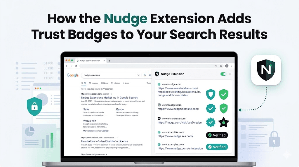 How the Nudge Extension Adds Trust Badges to Your Search Results